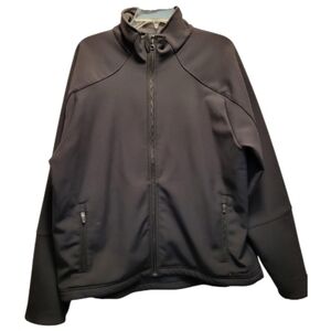 L.L. Bean Men's Black Windproof Soft Shell Fleece Full Zip Jacket - Size L